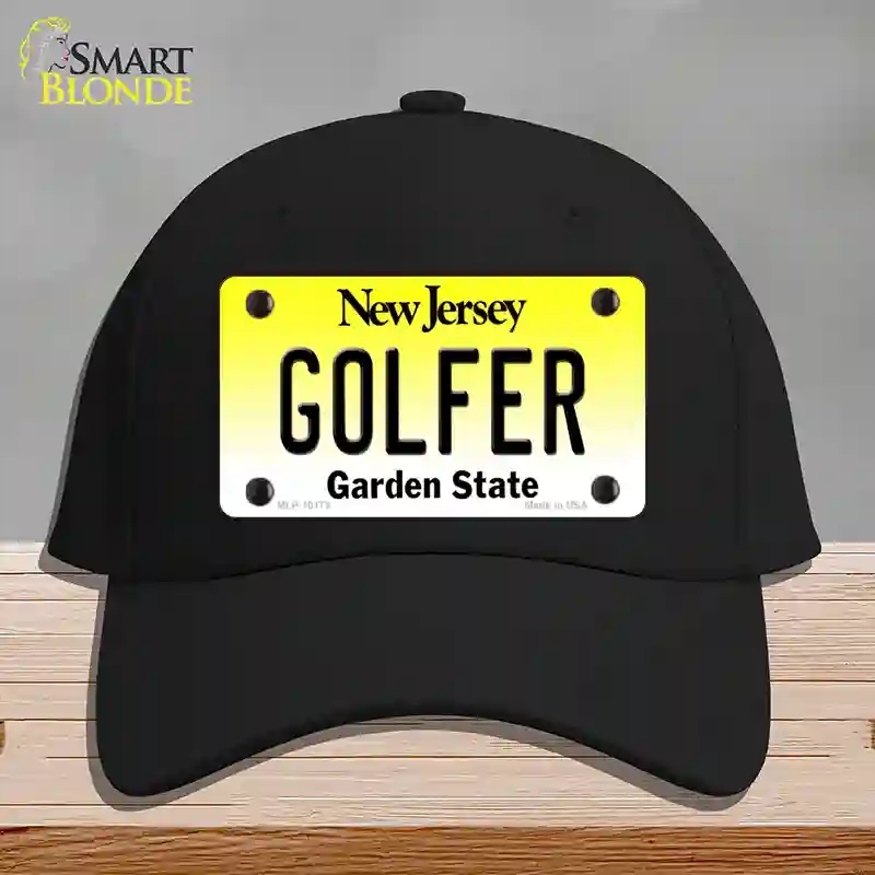 HAT03-MLP-10175 Golfer   Jersey Novelty License Plate Hat, Cotton - Black