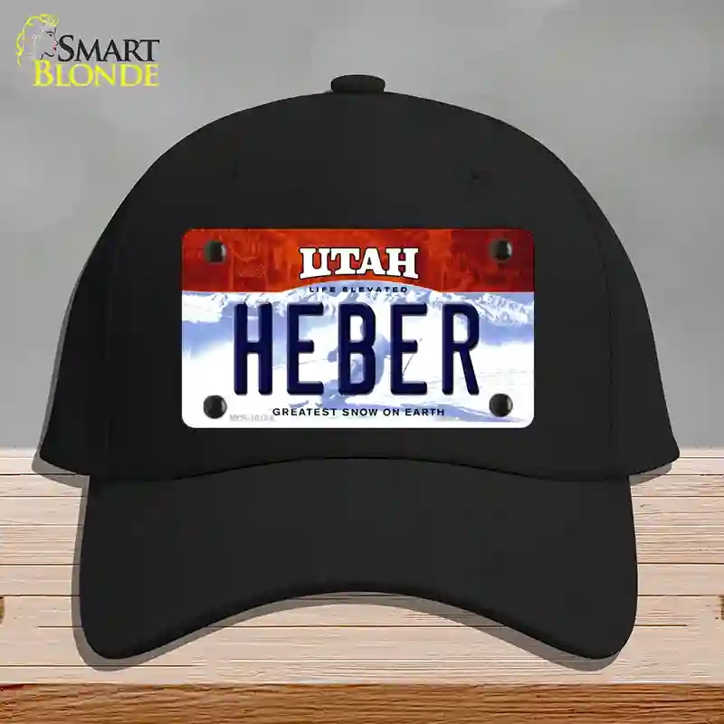 HAT03-MLP-10194 Heber Utah Novelty License Plate Hat, Cotton - Black