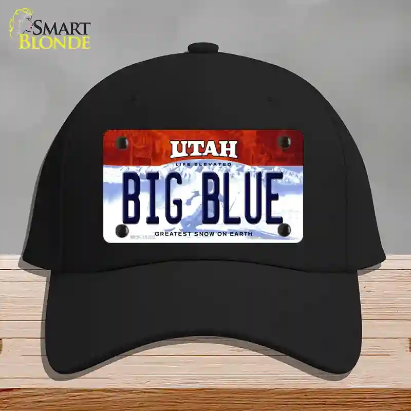 HAT03-MLP-10202 Big Blue Utah Novelty License Plate Hat, Cotton - Black