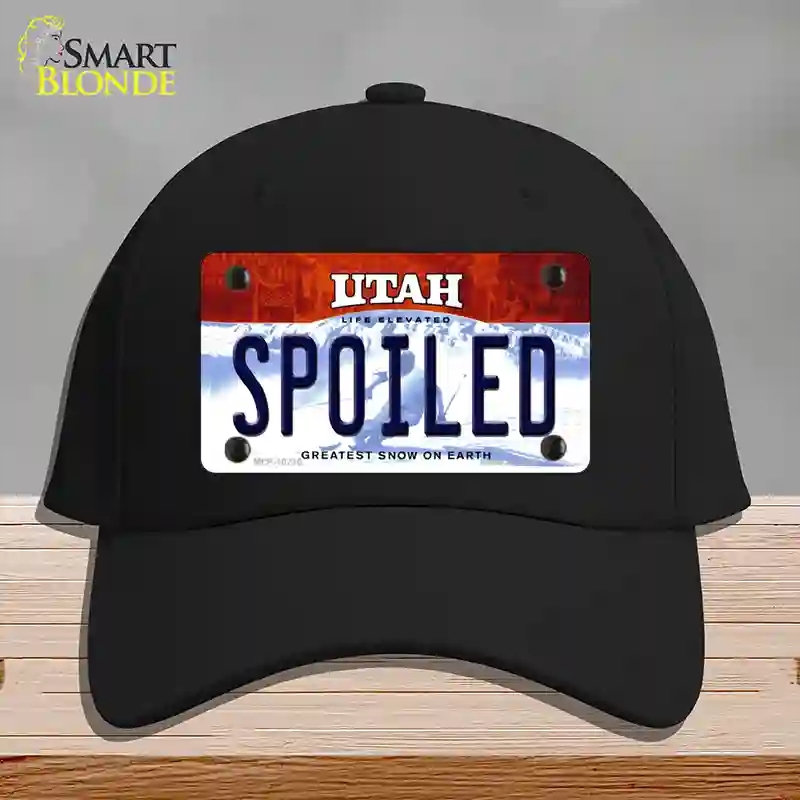HAT03-MLP-10210 Spoiled Utah Novelty License Plate Hat, Cotton - Black
