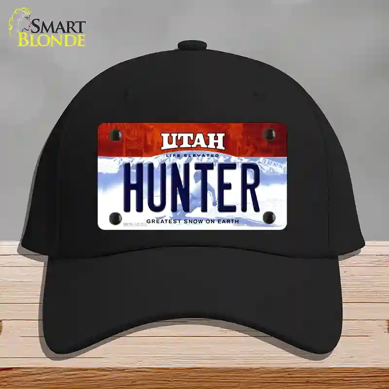 HAT03-MLP-10221 Hunter Utah Novelty License Plate Hat, Cotton - Black