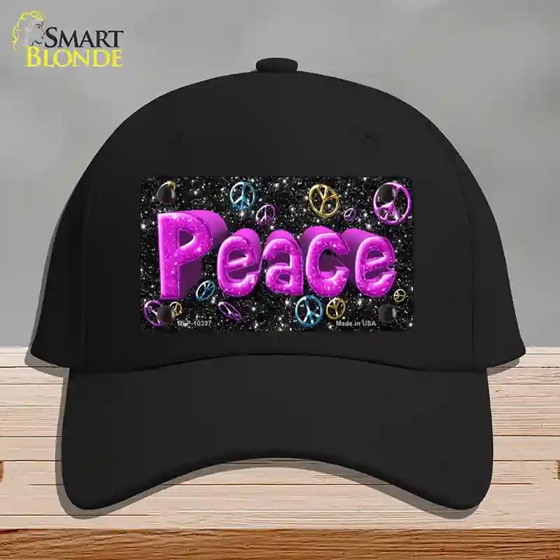 HAT03-MLP-10337 Peace Novelty License Plate Hat, Cotton - Black