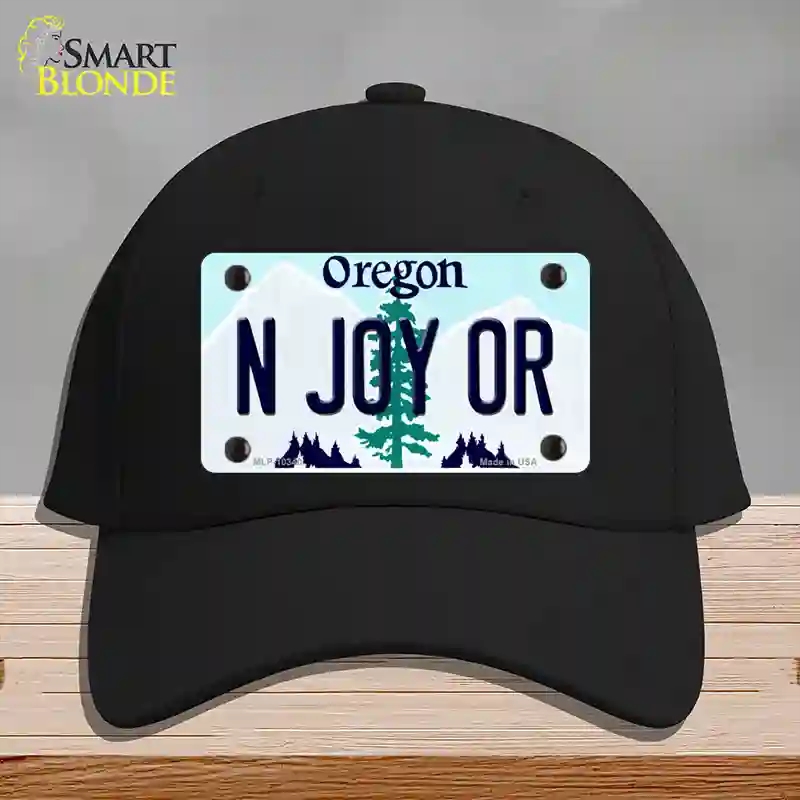 HAT03-MLP-10340 N Joy OR Oregon Novelty License Plate Hat, Cotton - Black