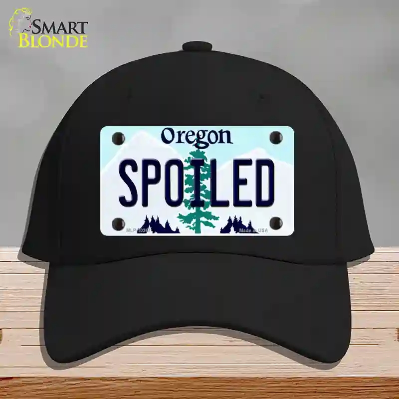 HAT03-MLP-10367 Spoiled Oregon Novelty License Plate Hat, Cotton - Black