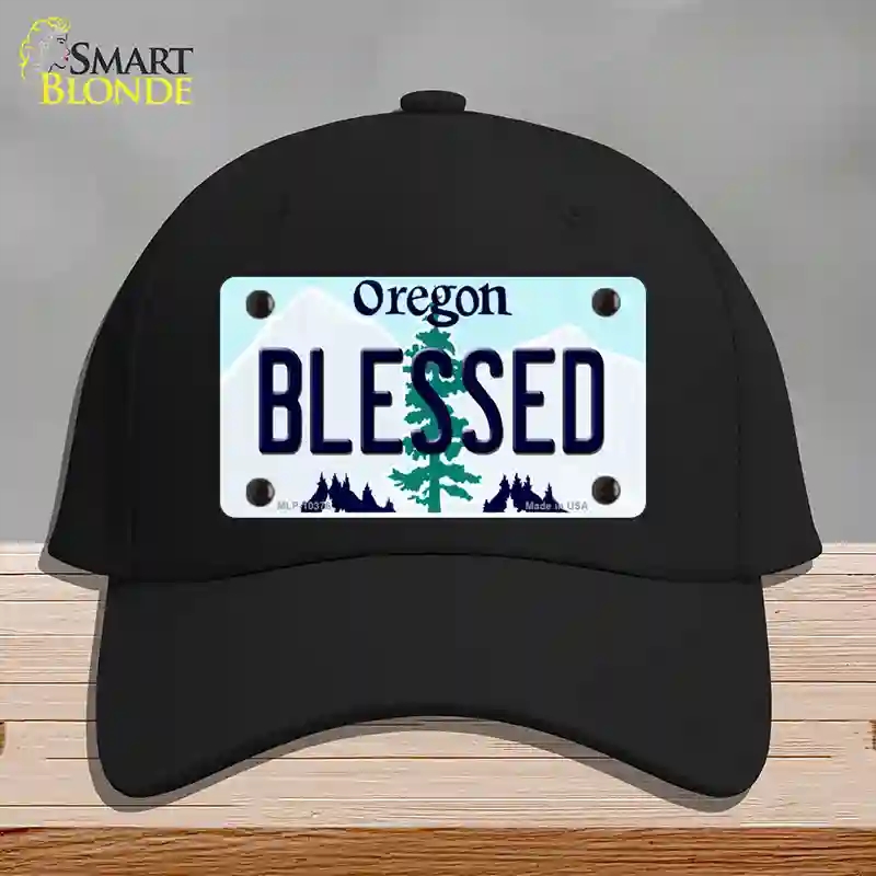 HAT03-MLP-10376 Blessed Oregon Novelty License Plate Hat, Cotton - Black