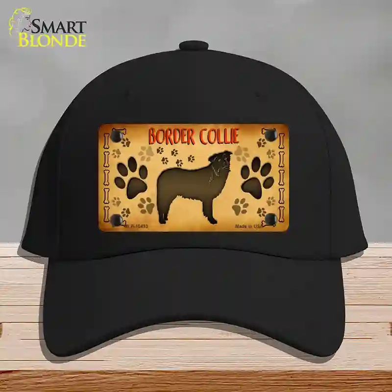 HAT03-MLP-10433 Border Collie Novelty License Plate Hat, Cotton - Black