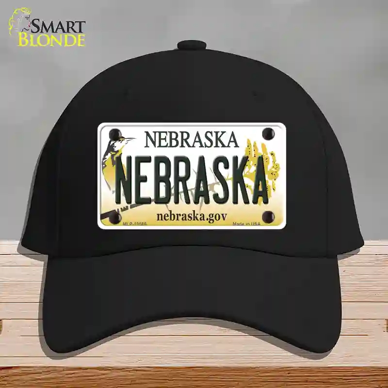 HAT03-MLP-10566 Nebraska Gov Novelty License Plate Hat, Cotton - Black