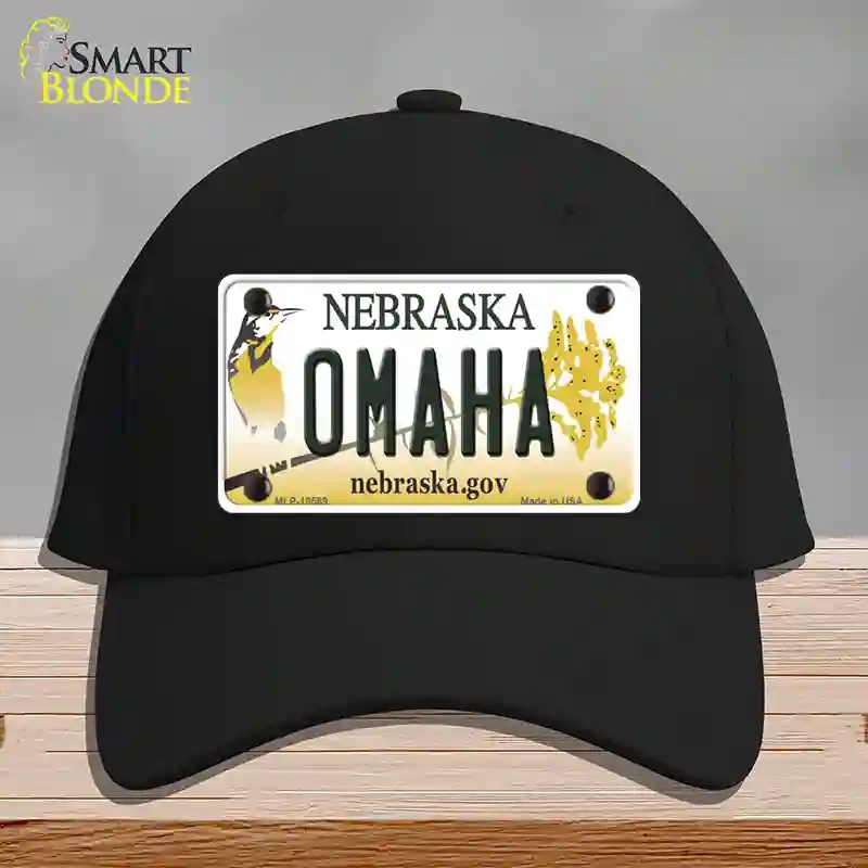 HAT03-MLP-10569 Omaha Nebraska Novelty License Plate Hat, Cotton - Black