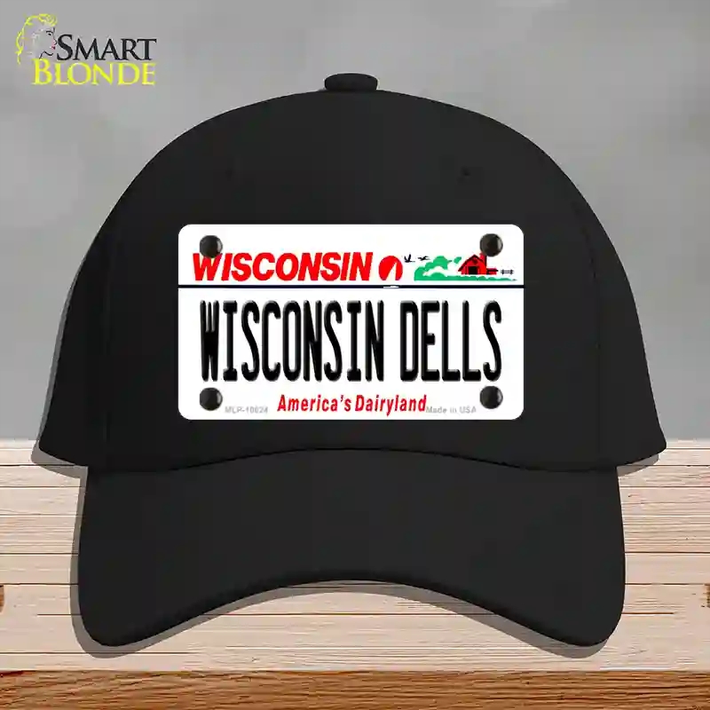 HAT03-MLP-10624 Wisconsin Dells Novelty License Plate Hat, Cotton - Black