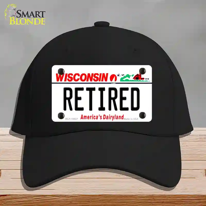 HAT03-MLP-10637 Retired Wisconsin Novelty License Plate Hat, Cotton - Black