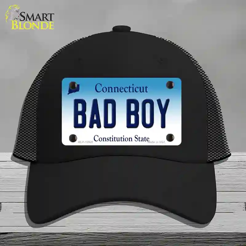 HAT01-MLP-10926 Bad Boy Connecticut Novelty License Plate Hat, Mesh - Black