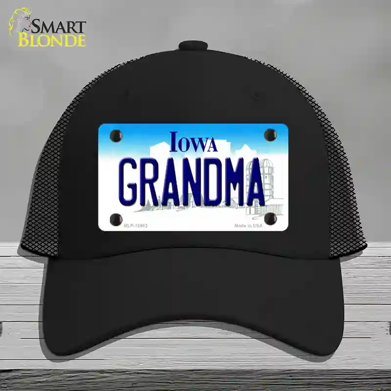 HAT01-MLP-10953 Grandma Iowa Novelty License Plate Hat, Mesh - Black
