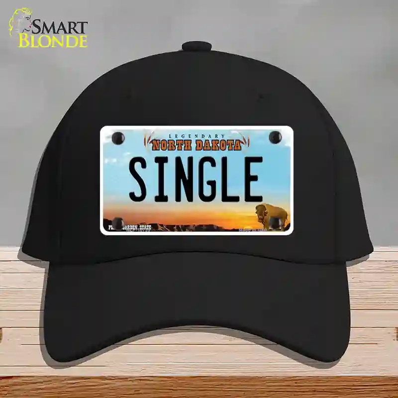 HAT03-MLP-10739 Single North Dakota Novelty License Plate Hat, Cotton - Black