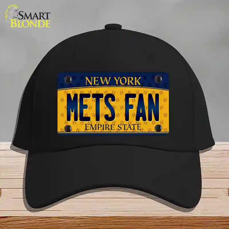 HAT03-MLP-10802 Mets Fan   York Novelty License Plate Hat, Cotton - Black