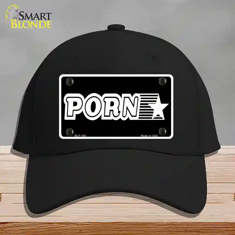 HAT03-MLP-109 Porn Star Novelty License Plate Hat, Cotton - Black