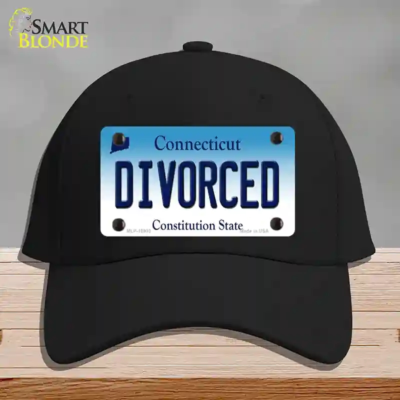 HAT03-MLP-10933 Divorced Connecticut Novelty License Plate Hat, Cotton - Black