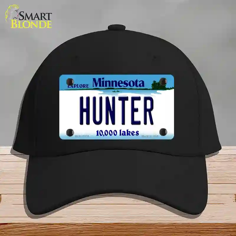 HAT03-MLP-11076 Hunter Minnesota State Novelty License Plate Hat, Cotton - Black