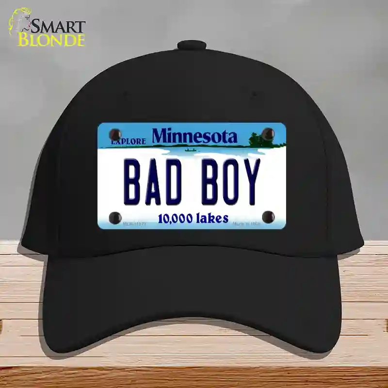 HAT03-MLP-11078 Bad Boy Minnesota State Novelty License Plate Hat, Cotton - Black