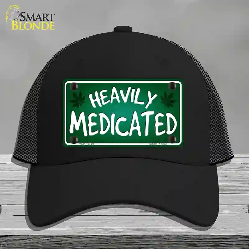 HAT01-MLP-11730 Heavily Medicated Novelty License Plate Hat, Mesh - Black