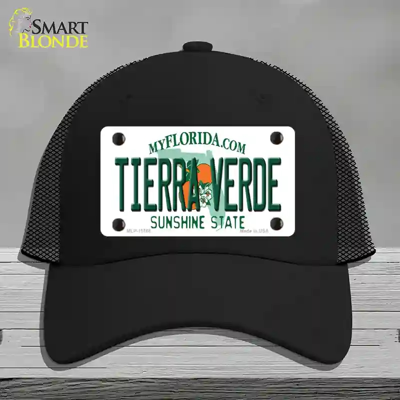 HAT01-MLP-11768 Tierra Verde Florida Novelty License Plate Hat, Mesh - Black