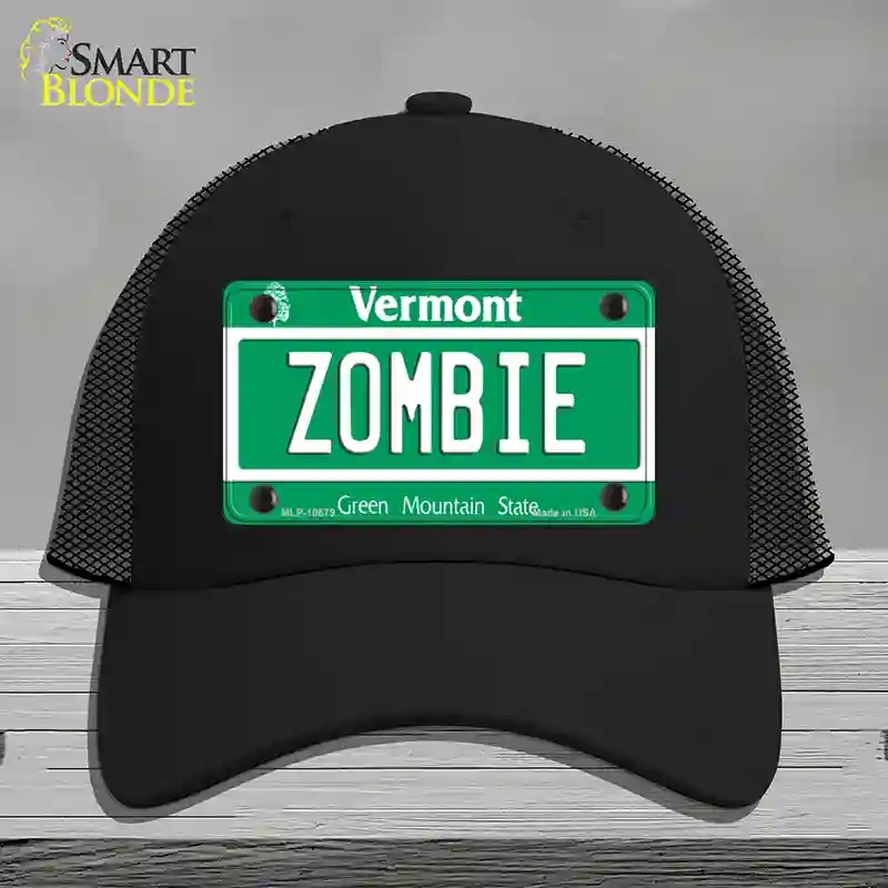 HAT01-MLP-10679 Zombie Vermont Novelty License Plate Hat, Mesh - Black