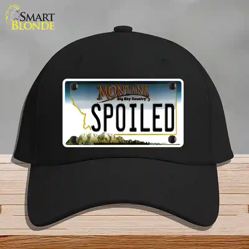 HAT03-MLP-11108 Spoiled Montana State Novelty License Plate Hat, Cotton - Black