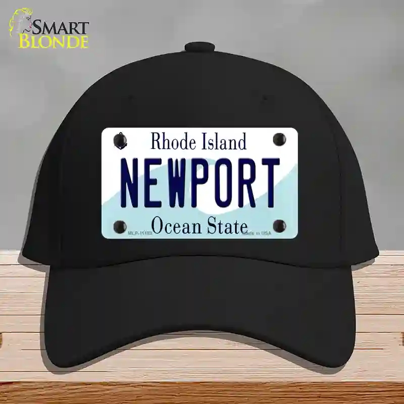 HAT03-MLP-11183   Port Rhode Island State Novelty License Plate Hat, Cotton - Black
