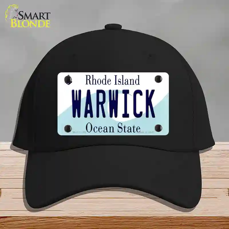 HAT03-MLP-11184 Warwick Rhode Island State Novelty License Plate Hat, Cotton - Black