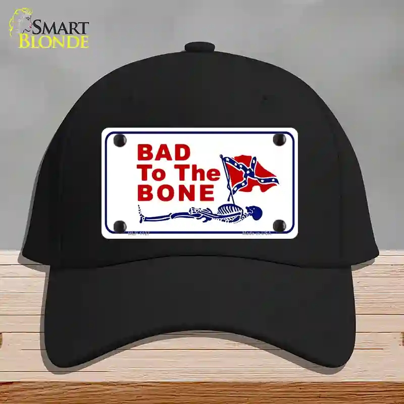 HAT03-MLP-1127 Bad to the Bone Novelty License Plate Hat, Cotton - Black