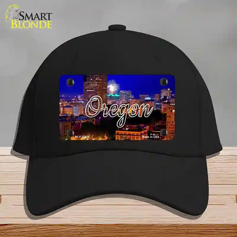 HAT03-MLP-11625 Oregon Firework City Lights State Novelty License Plate Hat, Cotton - Black