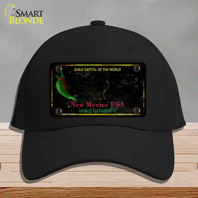 HAT03-MLP-11755   Mexico Blank Rusty State Novelty License Plate Hat, Cotton - Black