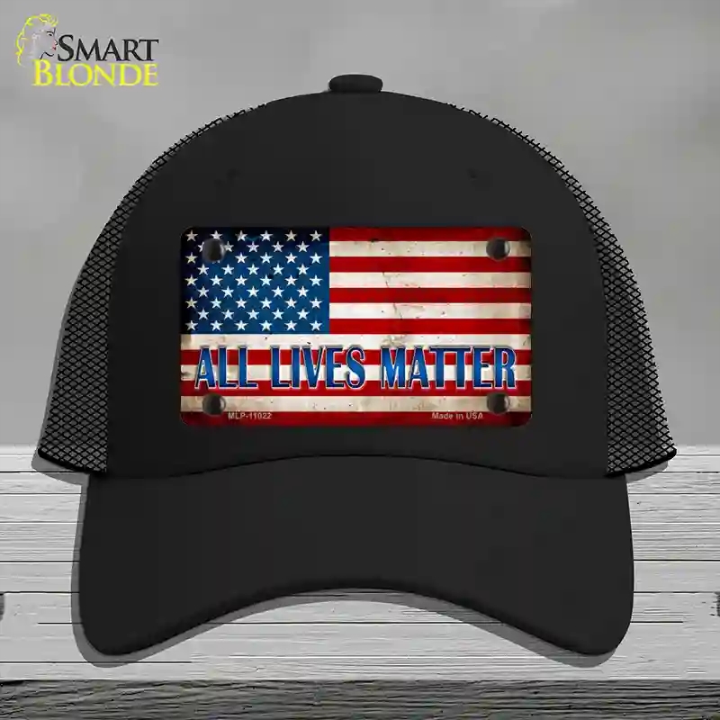 HAT01-MLP-11022 All Lives Matter Novelty License Plate Hat, Mesh - Black