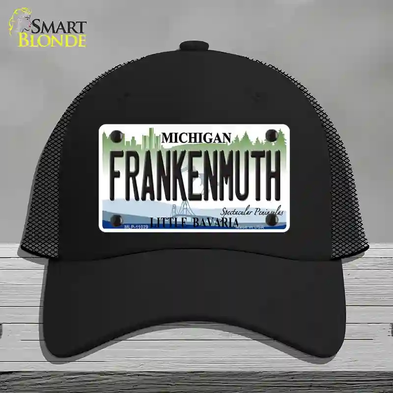 HAT01-MLP-11029 Frankenmuth Michigan Novelty License Plate Hat, Mesh - Black