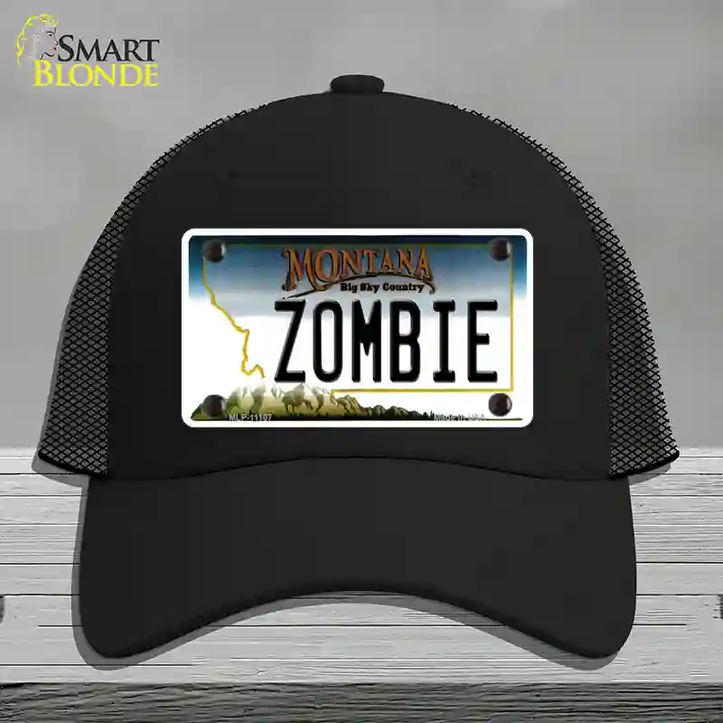 HAT01-MLP-11107 Zombie Montana State Novelty License Plate Hat, Mesh - Black