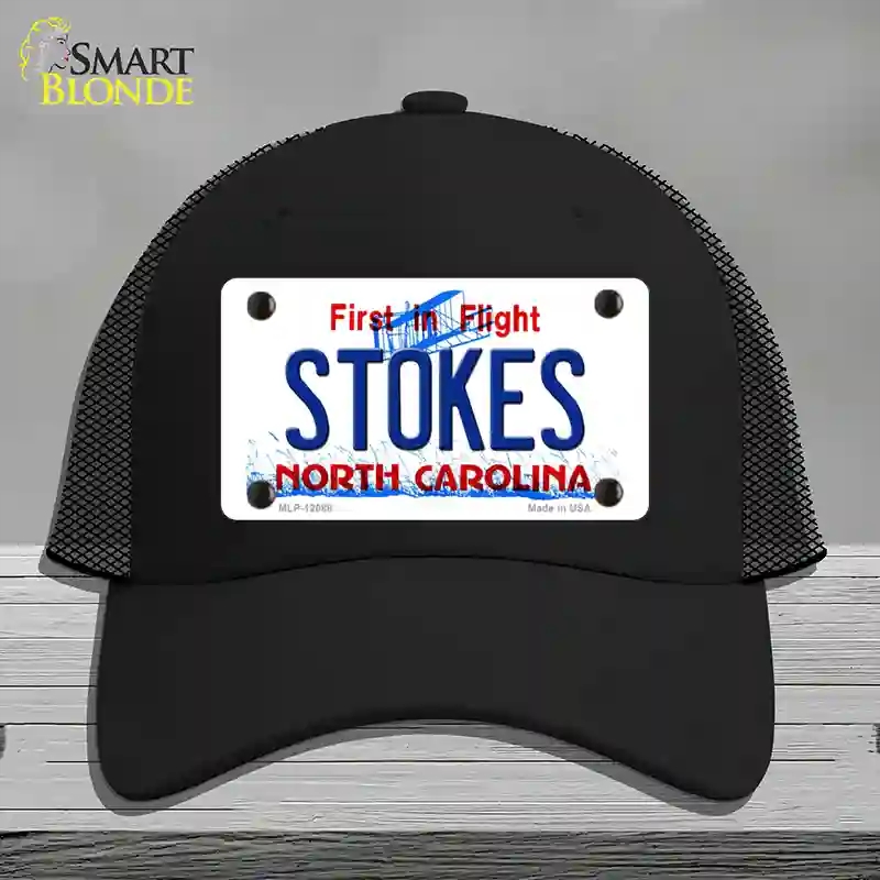 HAT01-MLP-12088 Stokes North Carolina State Novelty License Plate Hat, Mesh - Black