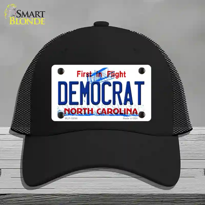 HAT01-MLP-12098 Democrat North Carolina State Novelty License Plate Hat, Mesh - Black