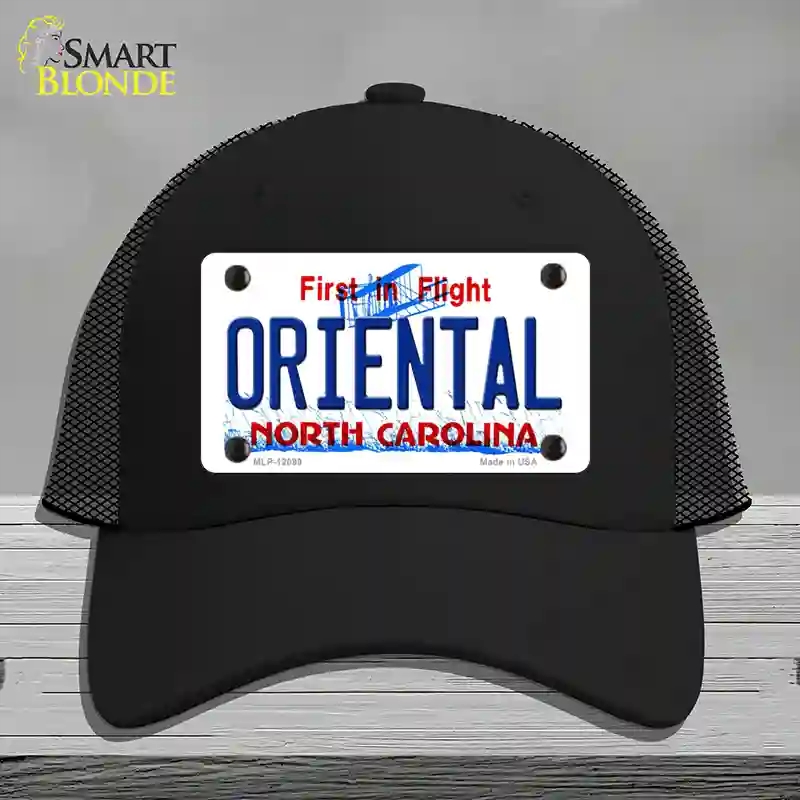HAT01-MLP-12099 Oriental North Carolina State Novelty License Plate Hat, Mesh - Black