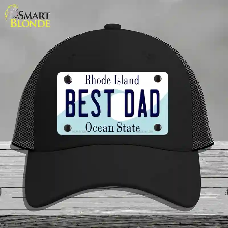 HAT01-MLP-11222 Best Dad Rhode Island State Novelty License Plate Hat, Mesh - Black