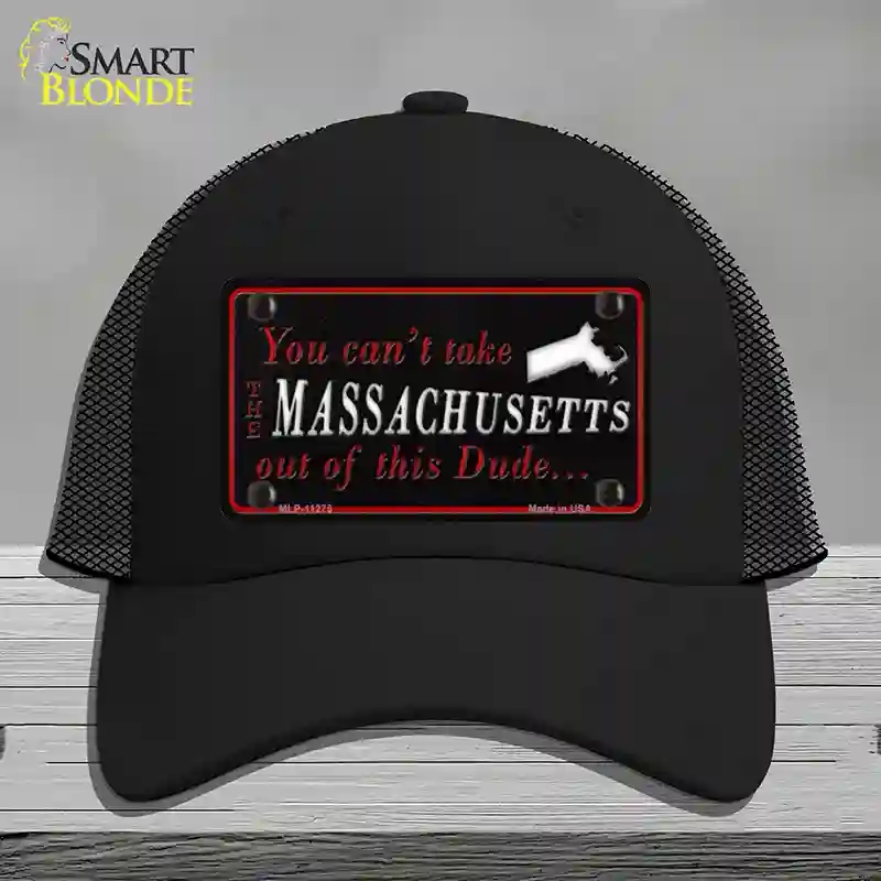 HAT01-MLP-11275 Massachusetts Dude Novelty License Plate Hat, Mesh - Black