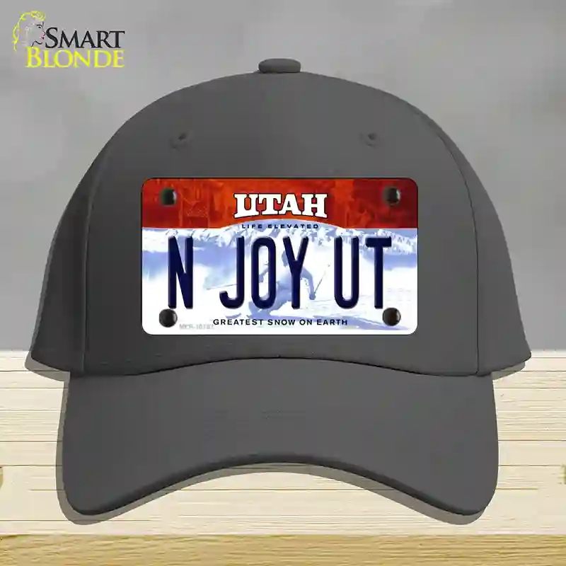 HAT04-MLP-10197 N Joy UT Utah Novelty License Plate Hat, Cotton - Charcoal