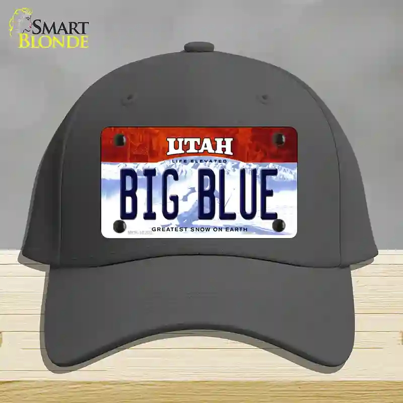HAT04-MLP-10202 Big Blue Utah Novelty License Plate Hat, Cotton - Charcoal