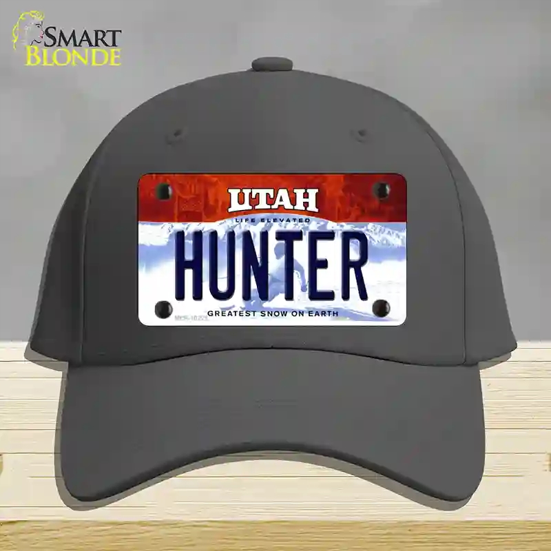 HAT04-MLP-10221 Hunter Utah Novelty License Plate Hat, Cotton - Charcoal