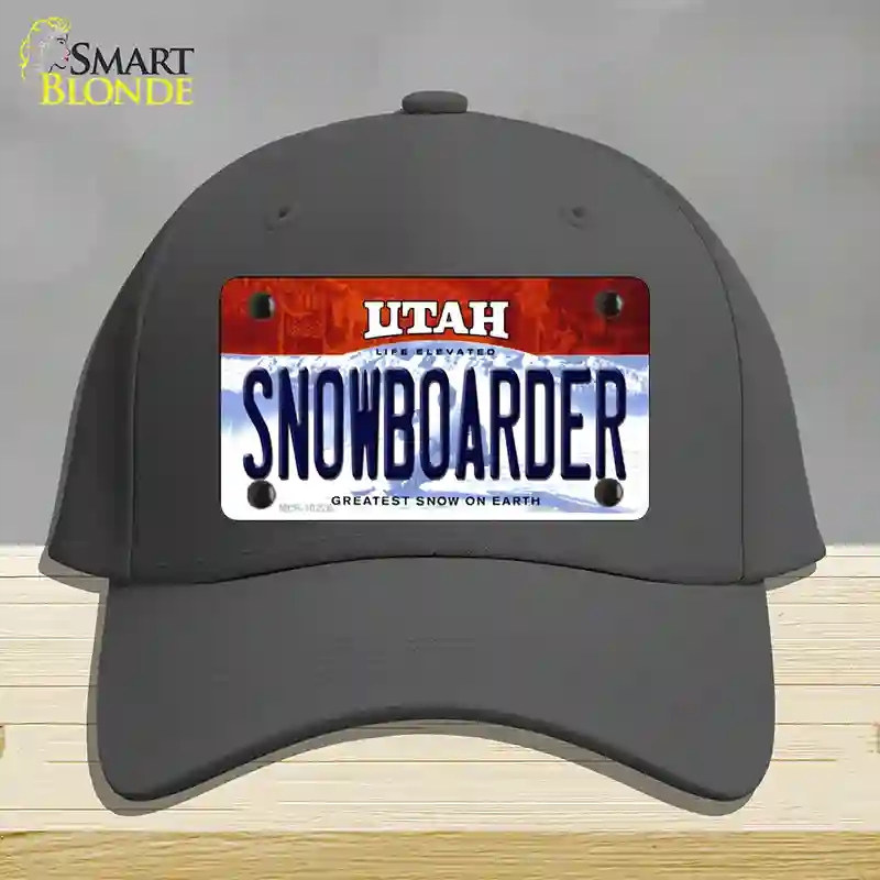 HAT04-MLP-10226 Snowboarder Utah Novelty License Plate Hat, Cotton - Charcoal