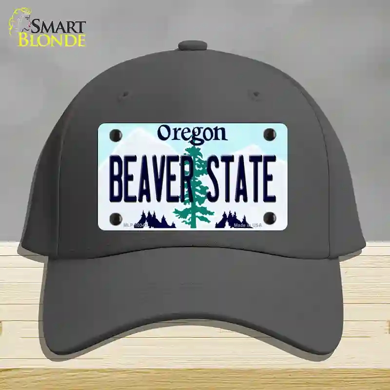 HAT04-MLP-10341 Beaver State Oregon Novelty License Plate Hat, Cotton - Charcoal