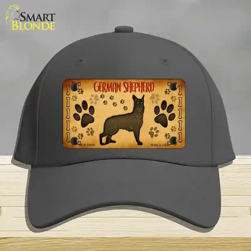 HAT04-MLP-10446 German Shepherd Novelty License Plate Hat, Cotton - Charcoal
