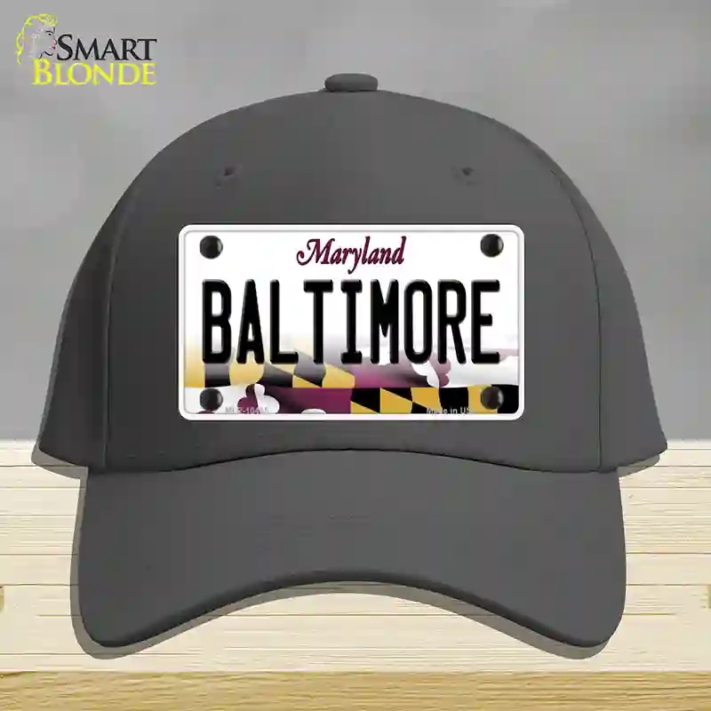 HAT04-MLP-10465 Baltimore Maryland Novelty License Plate Hat, Cotton - Charcoal