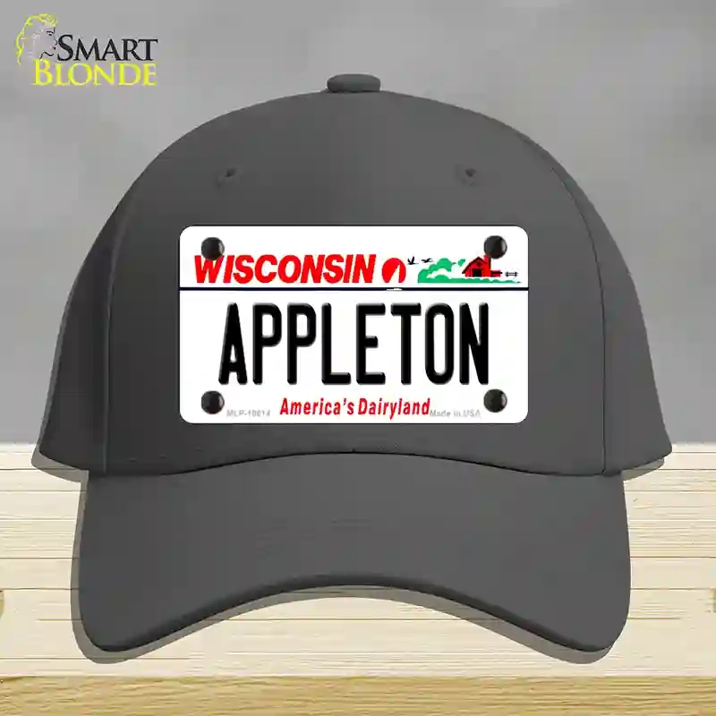 HAT04-MLP-10614 Appleton Wisconsin Novelty License Plate Hat, Cotton - Charcoal