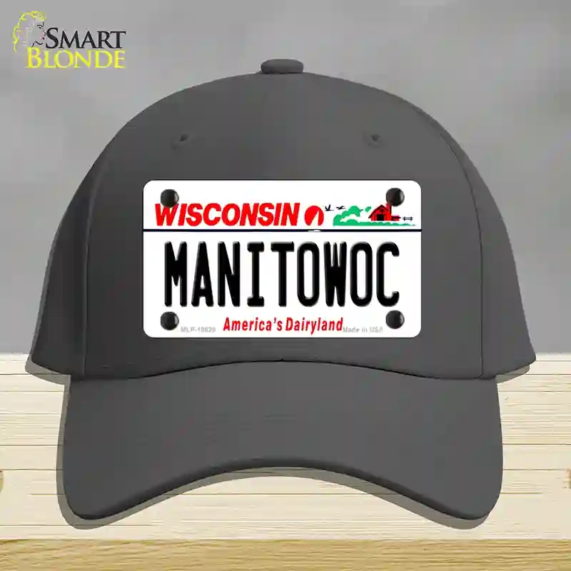 HAT04-MLP-10620 Manitowoc Wisconsin Novelty License Plate Hat, Cotton - Charcoal