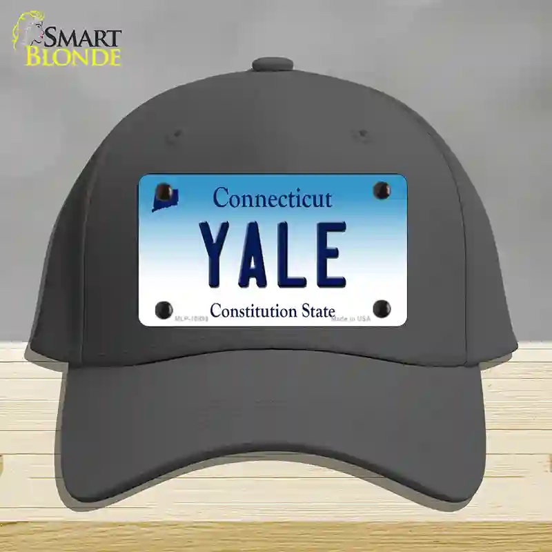 HAT04-MLP-10899 Yale Connecticut Novelty License Plate Hat, Cotton - Charcoal