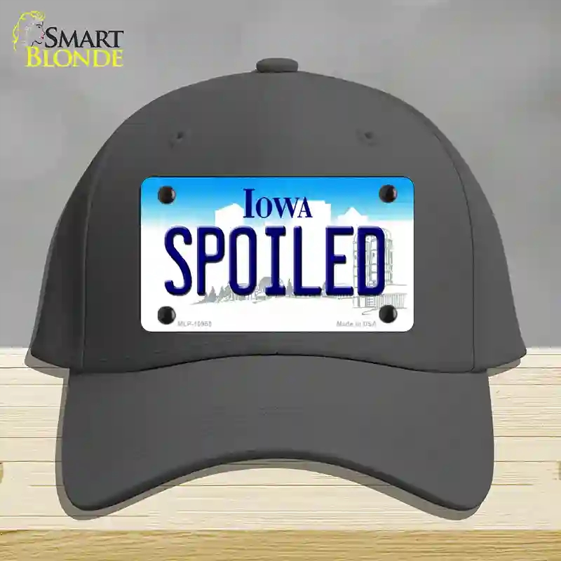 HAT04-MLP-10955 Spoiled Iowa Novelty License Plate Hat, Cotton - Charcoal